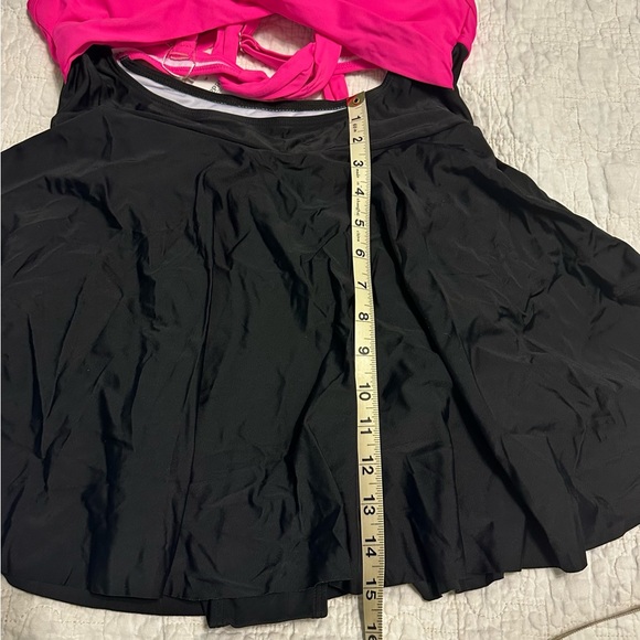 NEW B2Prity Bright Pink Black Womens Large 1 Piece Cut Out Skirt Brief Adj Strap - Picture 8 of 9
